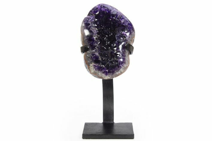 Deep Purple Amethyst Geode With Metal Stand - Uruguay #306933